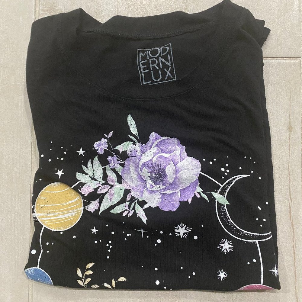 Astrology/floral - T-shirt - girls L